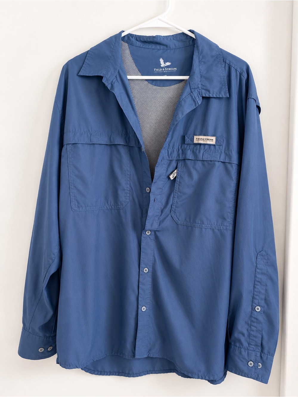 🔥 3/$20 Field & Stream Fishing Shirt | Blue Vented Outdoor Hiking Utility